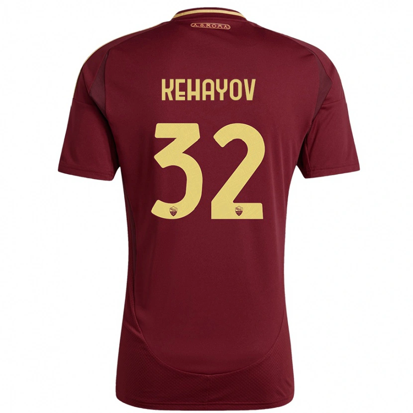 Danxen Donna Maglia Atanas Kehayov #32 Rosso Marrone Oro Kit Gara Home 2024/25 Maglietta