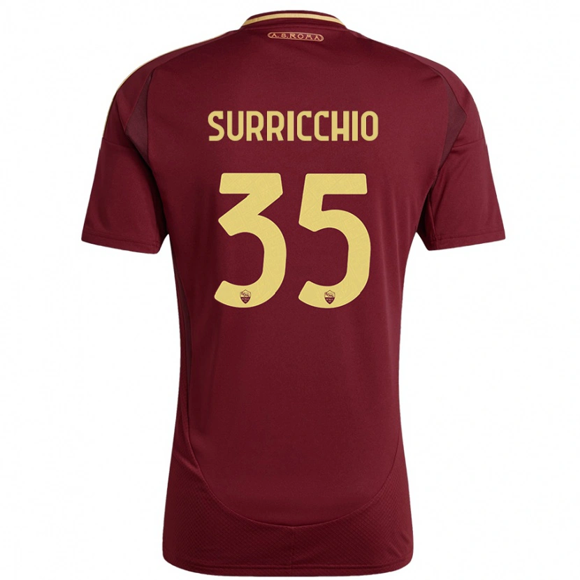 Danxen Donna Maglia Jacopo Surricchio #35 Rosso Marrone Oro Kit Gara Home 2024/25 Maglietta