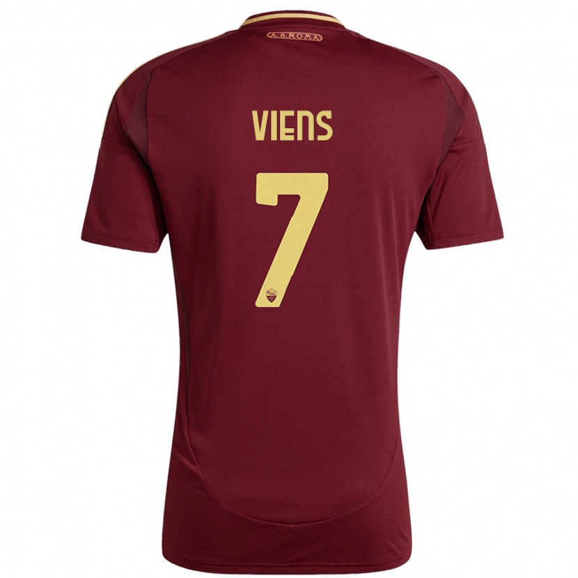 Danxen Donna Maglia Evelyne Viens #7 Rosso Marrone Oro Kit Gara Home 2024/25 Maglietta