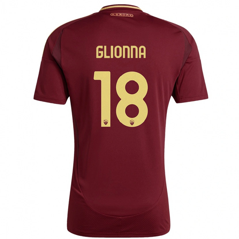 Danxen Donna Maglia Benedetta Glionna #18 Rosso Marrone Oro Kit Gara Home 2024/25 Maglietta