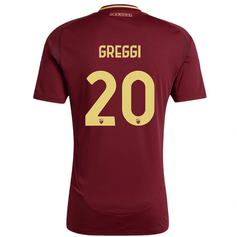 Danxen Donna Maglia Giada Greggi #20 Rosso Marrone Oro Kit Gara Home 2024/25 Maglietta