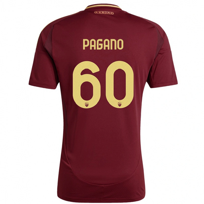 Danxen Donna Maglia Riccardo Pagano #60 Rosso Marrone Oro Kit Gara Home 2024/25 Maglietta