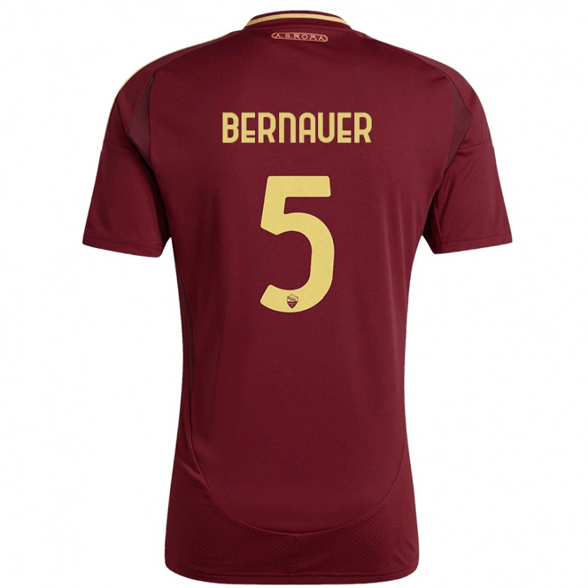 Danxen Donna Maglia Vanessa Bernauer #5 Rosso Marrone Oro Kit Gara Home 2024/25 Maglietta