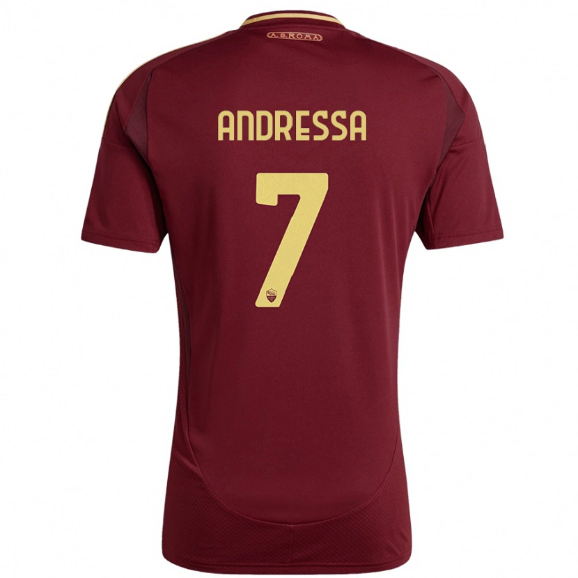 Danxen Donna Maglia Andressa #7 Rosso Marrone Oro Kit Gara Home 2024/25 Maglietta