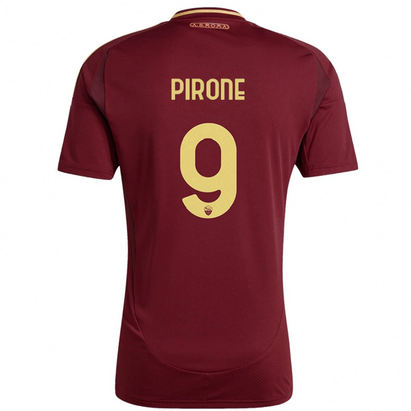 Danxen Donna Maglia Valeria Pirone #9 Rosso Marrone Oro Kit Gara Home 2024/25 Maglietta