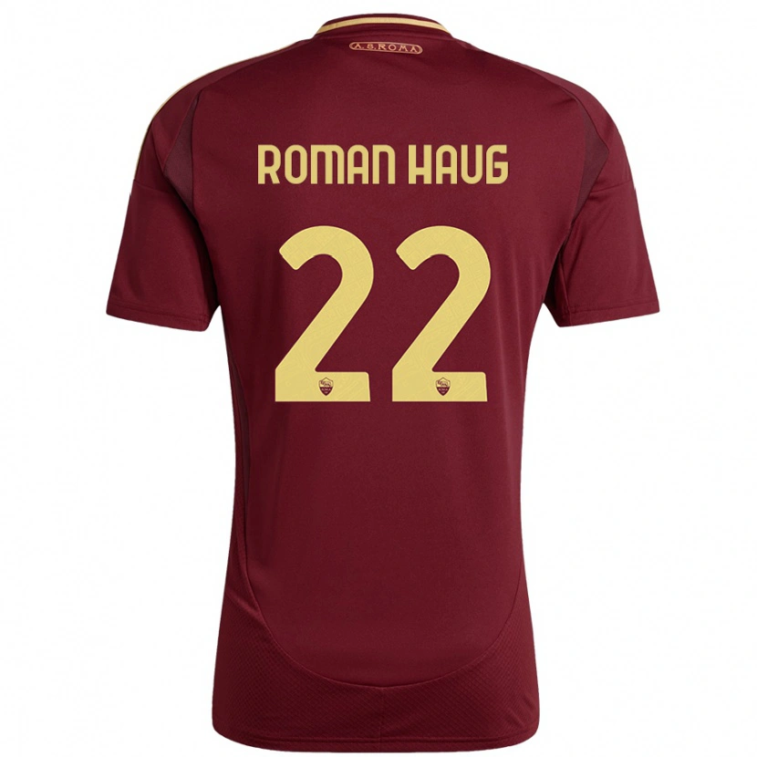 Danxen Donna Maglia Sophie Roman Haug #22 Rosso Marrone Oro Kit Gara Home 2024/25 Maglietta