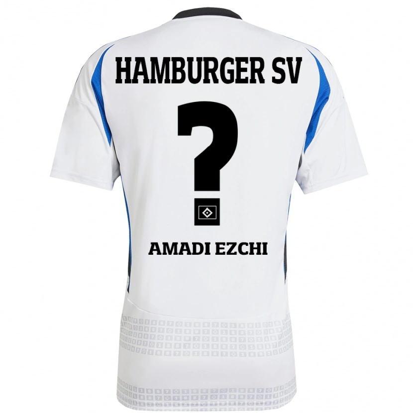 Danxen Donna Maglia Emmanuel Amadi Ezchi #0 Bianco Blu Kit Gara Home 2024/25 Maglietta