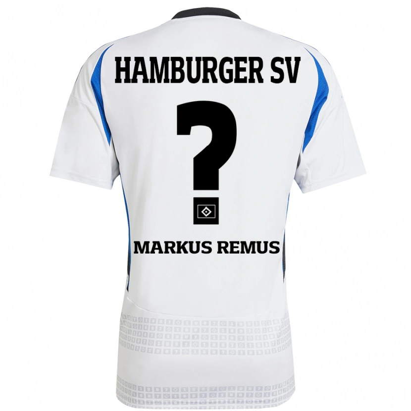 Danxen Donna Maglia Markus Remus #0 Bianco Blu Kit Gara Home 2024/25 Maglietta