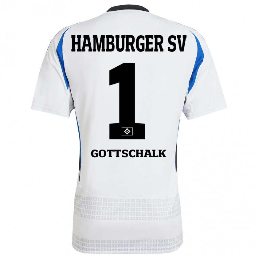Danxen Donna Maglia Juri Gottschalk #1 Bianco Blu Kit Gara Home 2024/25 Maglietta
