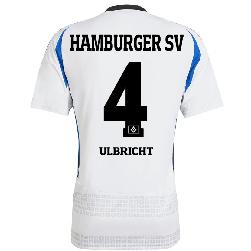 Danxen Donna Maglia Michael Ulbricht #4 Bianco Blu Kit Gara Home 2024/25 Maglietta