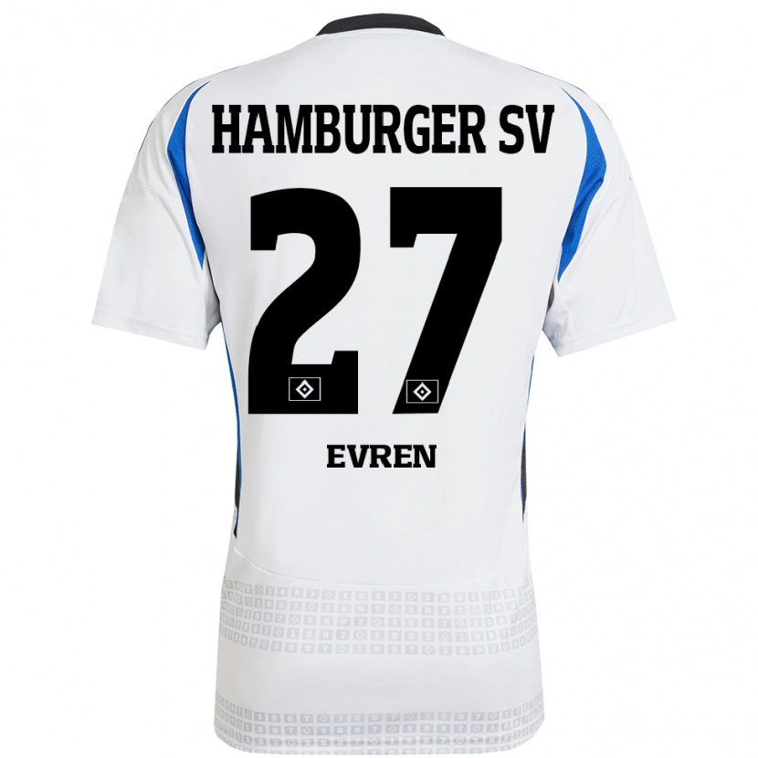 Danxen Donna Maglia Batuhan Evren #27 Bianco Blu Kit Gara Home 2024/25 Maglietta
