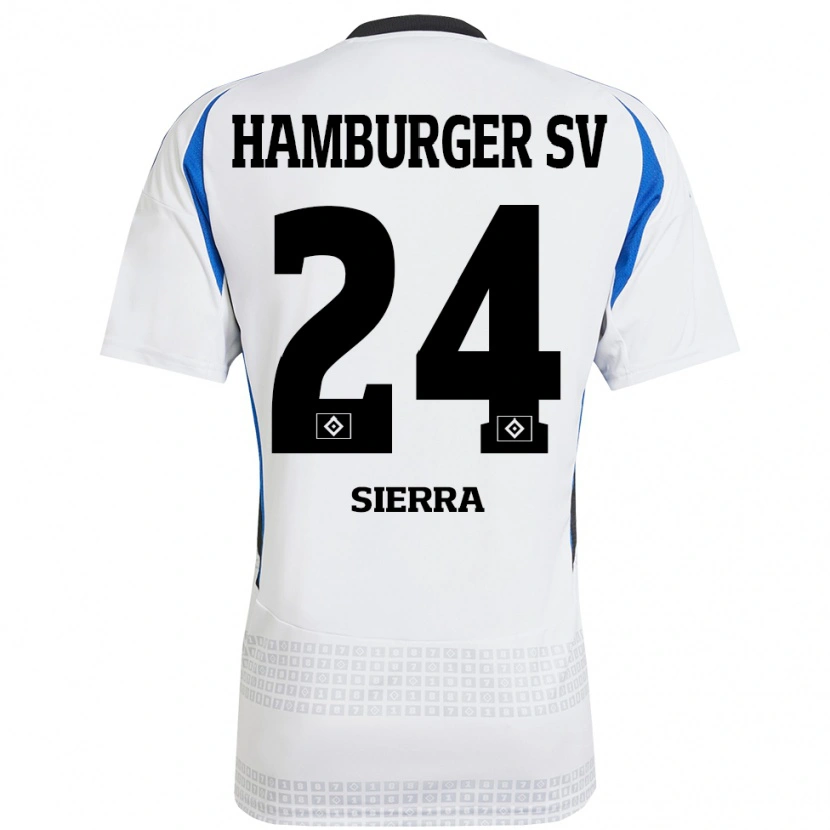 Danxen Donna Maglia Almudena Sierra #24 Bianco Blu Kit Gara Home 2024/25 Maglietta