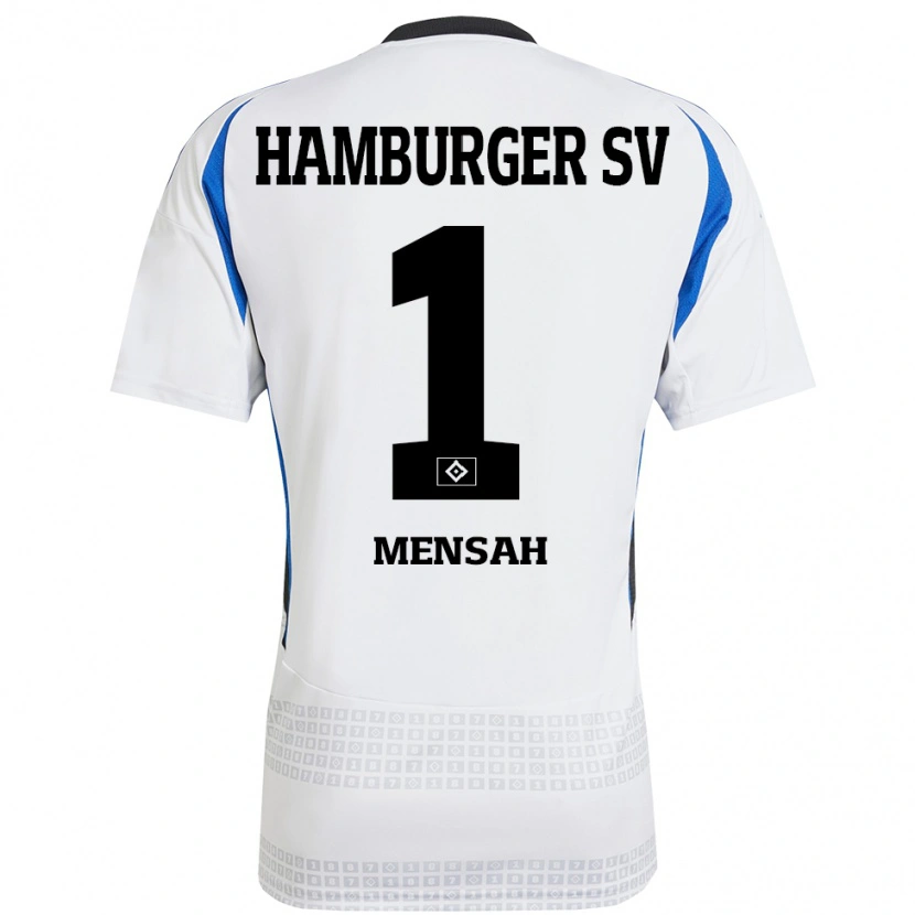 Danxen Donna Maglia Steven Mensah #1 Bianco Blu Kit Gara Home 2024/25 Maglietta