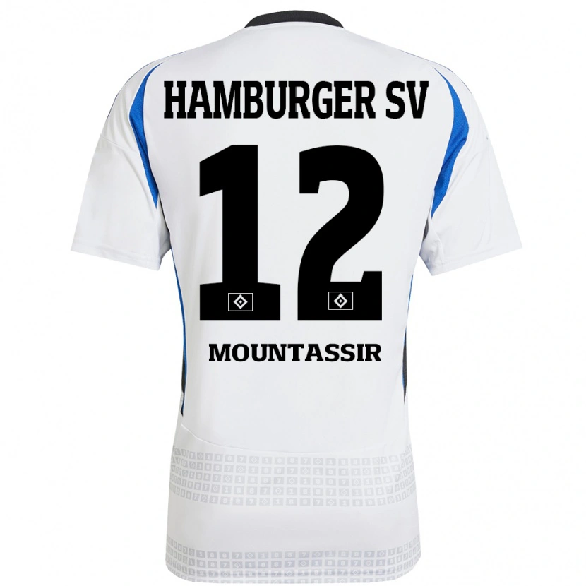 Danxen Donna Maglia Youssef Mountassir #12 Bianco Blu Kit Gara Home 2024/25 Maglietta