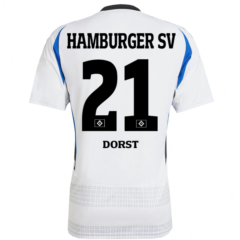 Danxen Donna Maglia Dana Dorst #21 Bianco Blu Kit Gara Home 2024/25 Maglietta