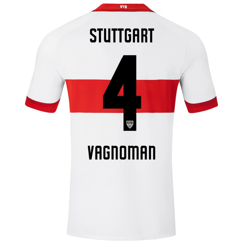 Danxen Donna Maglia Josha Vagnoman #4 Bianco Rosso Kit Gara Home 2024/25 Maglietta