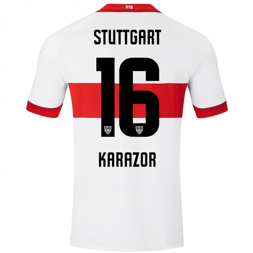 Danxen Donna Maglia Atakan Karazor #16 Bianco Rosso Kit Gara Home 2024/25 Maglietta