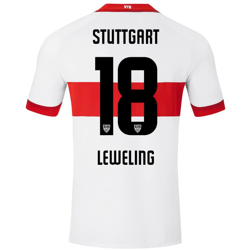 Danxen Donna Maglia Jamie Leweling #18 Bianco Rosso Kit Gara Home 2024/25 Maglietta