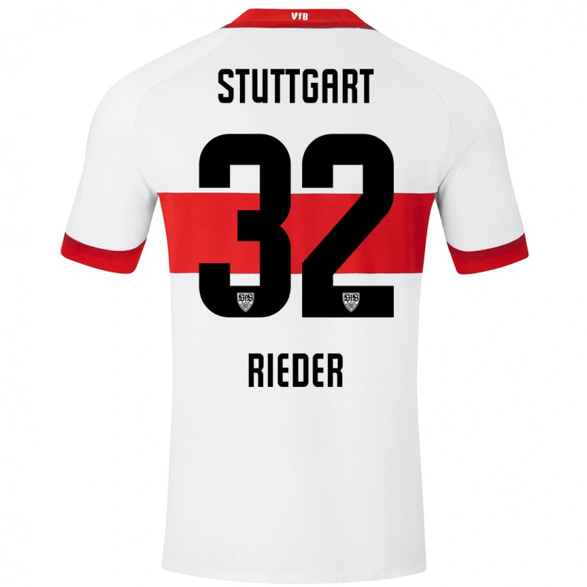 Danxen Donna Maglia Fabian Rieder #32 Bianco Rosso Kit Gara Home 2024/25 Maglietta
