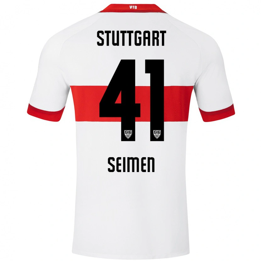 Danxen Donna Maglia Dennis Seimen #41 Bianco Rosso Kit Gara Home 2024/25 Maglietta