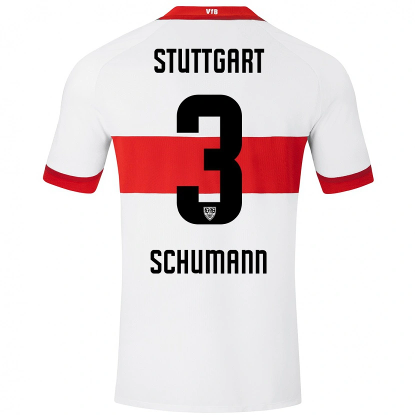 Danxen Donna Maglia Frederik Schumann #3 Bianco Rosso Kit Gara Home 2024/25 Maglietta