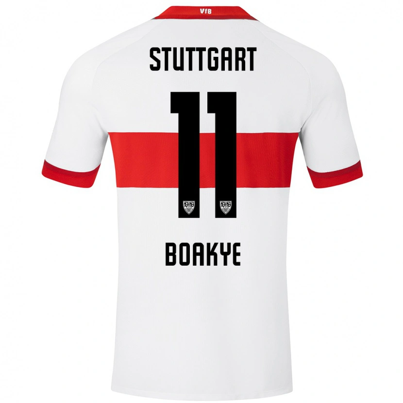 Danxen Donna Maglia Benjamin Boakye #11 Bianco Rosso Kit Gara Home 2024/25 Maglietta