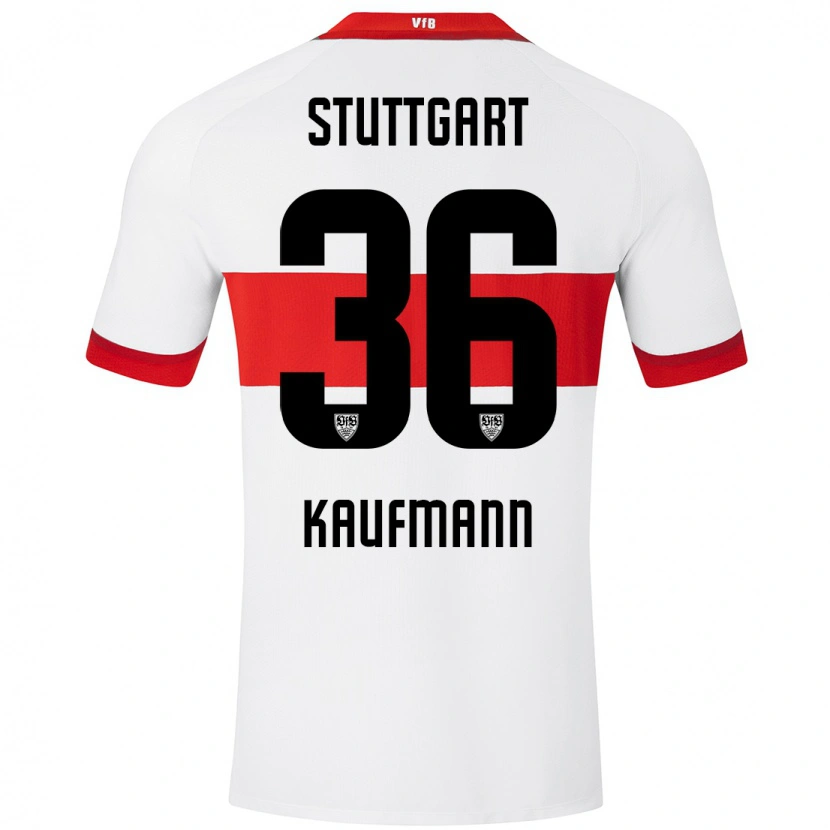 Danxen Donna Maglia Tino Kaufmann #36 Bianco Rosso Kit Gara Home 2024/25 Maglietta