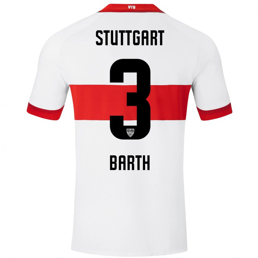 Danxen Donna Maglia Lara Barth #3 Bianco Rosso Kit Gara Home 2024/25 Maglietta