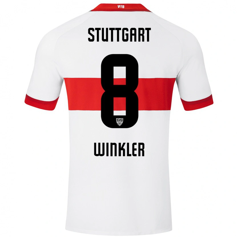 Danxen Donna Maglia Nathan Winkler #8 Bianco Rosso Kit Gara Home 2024/25 Maglietta