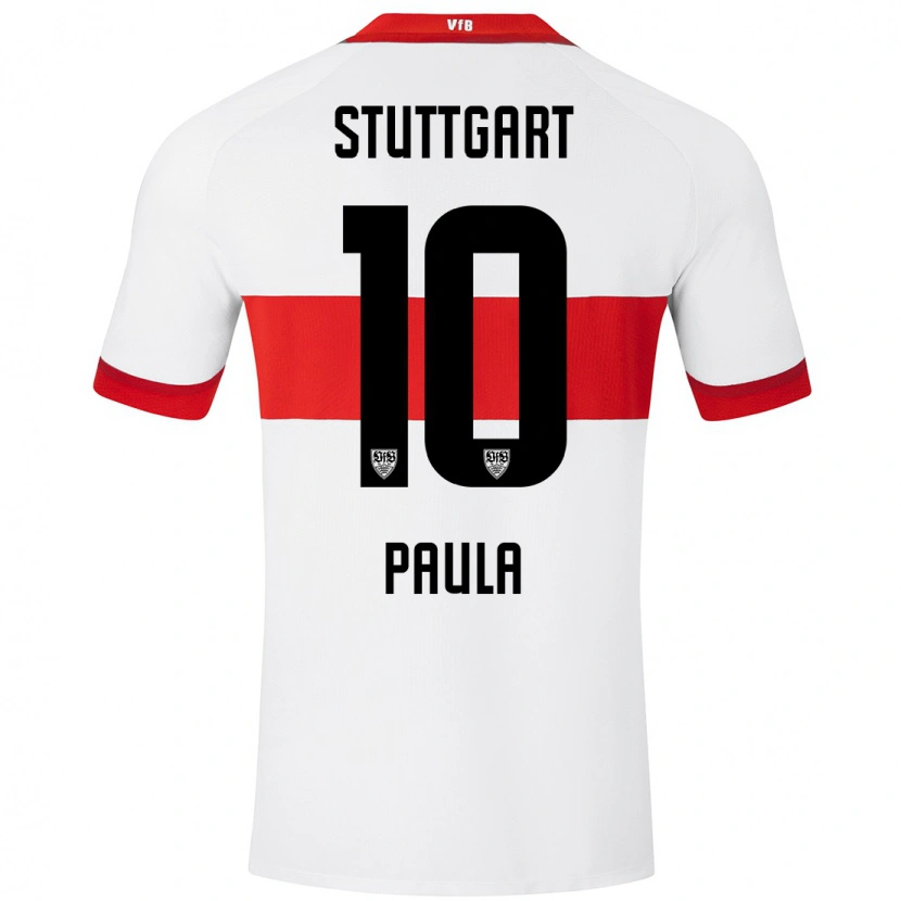 Danxen Donna Maglia Raul Paula #10 Bianco Rosso Kit Gara Home 2024/25 Maglietta