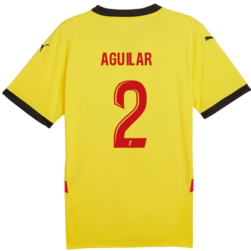 Danxen Donna Maglia Ruben Aguilar #2 Giallo Rosso Kit Gara Home 2024/25 Maglietta