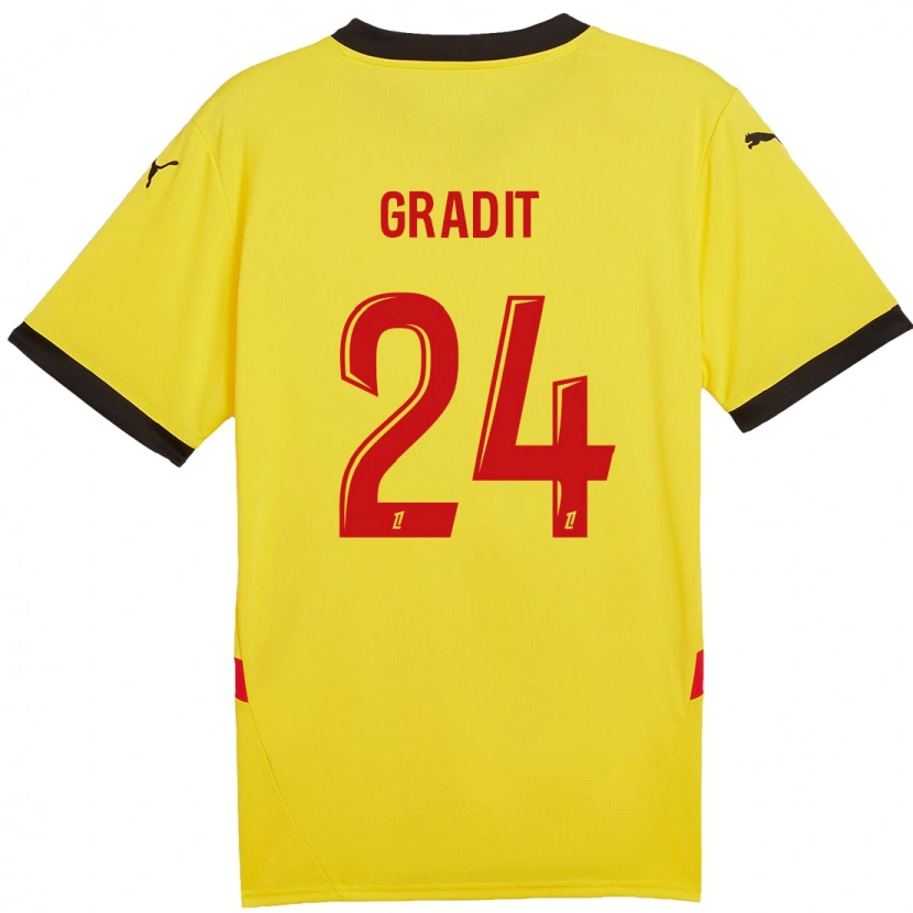 Danxen Donna Maglia Jonathan Gradit #24 Giallo Rosso Kit Gara Home 2024/25 Maglietta