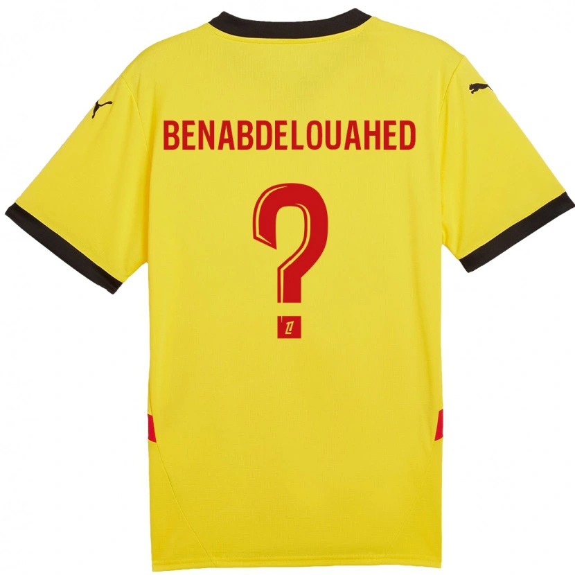 Danxen Donna Maglia Kaïs Benabdelouahed #0 Giallo Rosso Kit Gara Home 2024/25 Maglietta