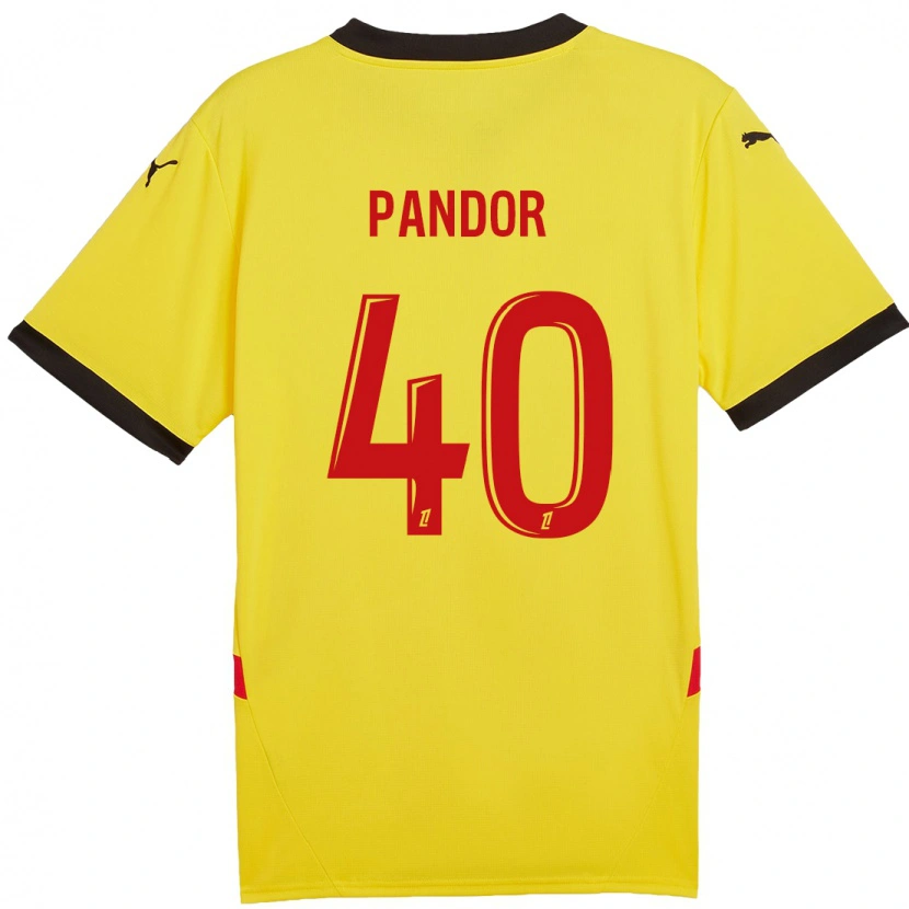 Danxen Donna Maglia Yannick Pandor #40 Giallo Rosso Kit Gara Home 2024/25 Maglietta