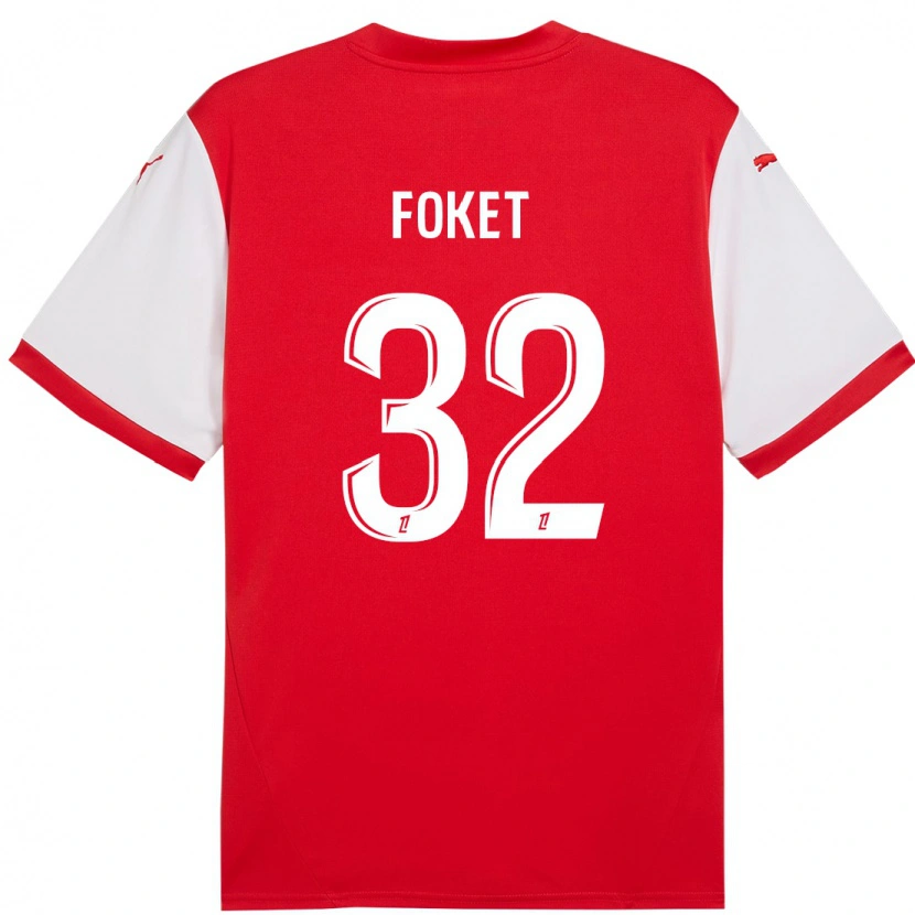 Danxen Donna Maglia Thomas Foket #32 Rosso Bianco Kit Gara Home 2024/25 Maglietta