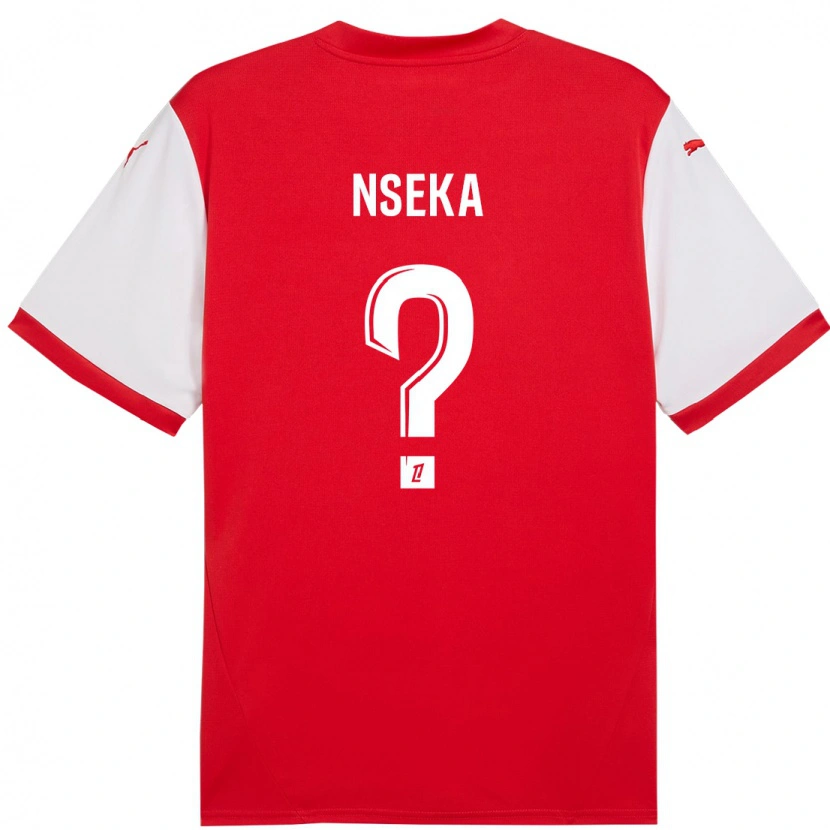 Danxen Donna Maglia Nelson Nseka #0 Rosso Bianco Kit Gara Home 2024/25 Maglietta