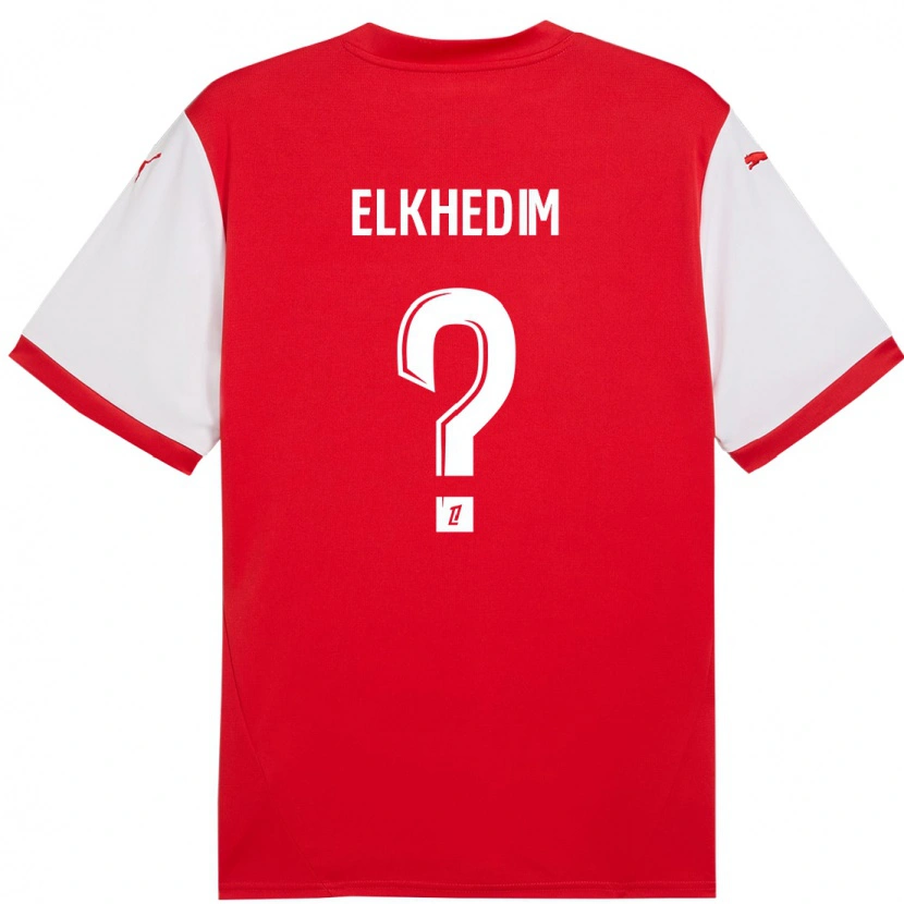 Danxen Donna Maglia Abdenoor Elkhedim #0 Rosso Bianco Kit Gara Home 2024/25 Maglietta