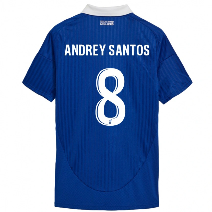 Danxen Donna Maglia Andrey Santos #8 Blu Bianco Kit Gara Home 2024/25 Maglietta