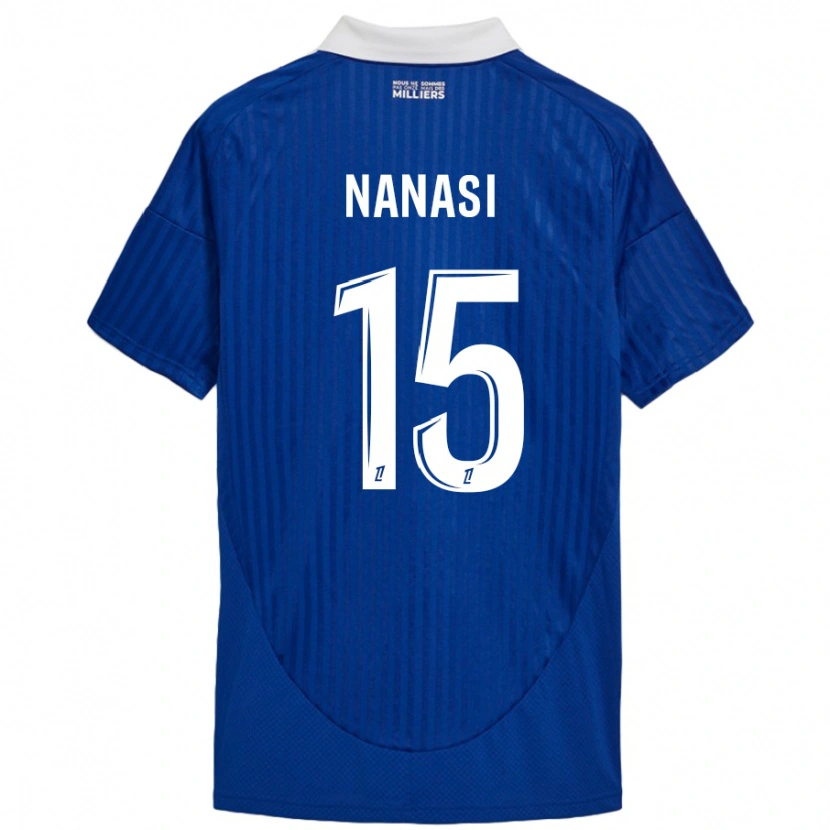 Danxen Donna Maglia Sebastian Nanasi #15 Blu Bianco Kit Gara Home 2024/25 Maglietta