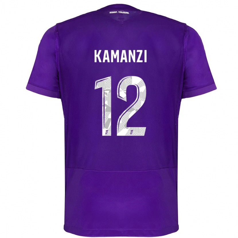 Danxen Donna Maglia Warren Kamanzi #12 Viola Bianco Kit Gara Home 2024/25 Maglietta