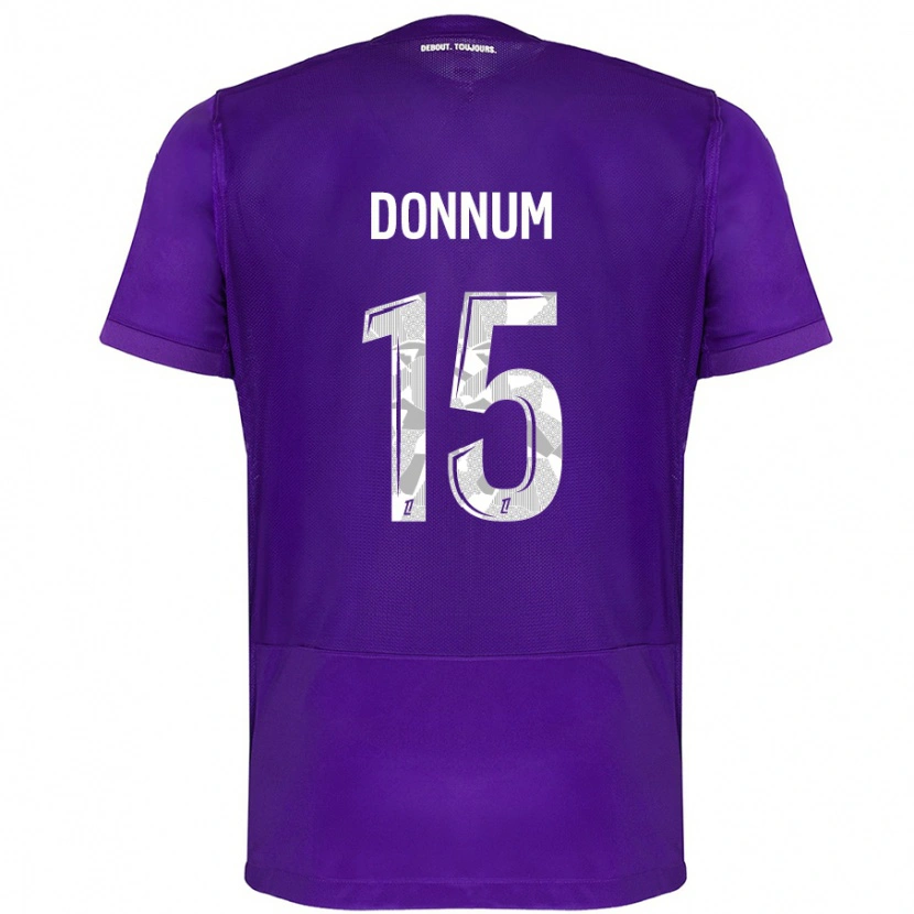 Danxen Donna Maglia Aron Dønnum #15 Viola Bianco Kit Gara Home 2024/25 Maglietta