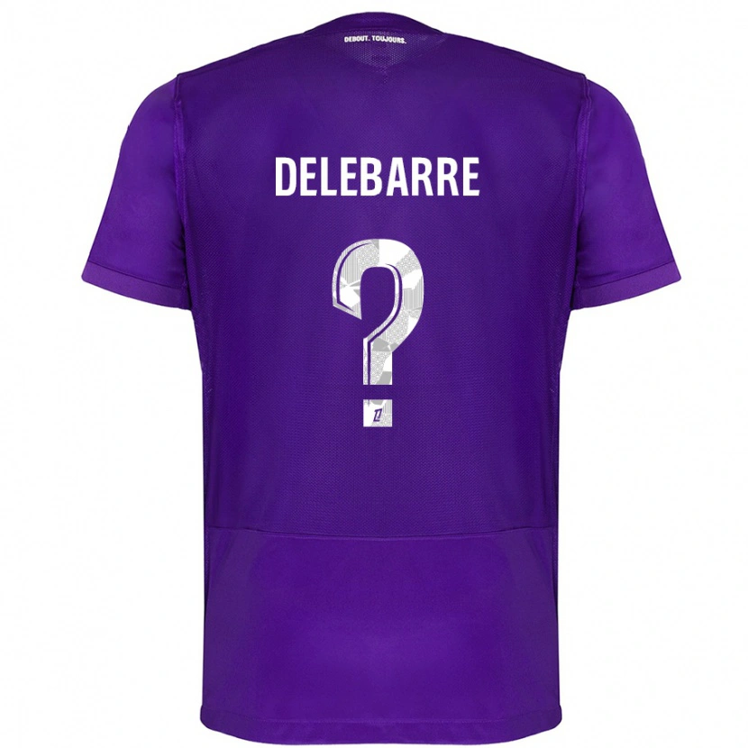 Danxen Donna Maglia Mathis Delebarre #0 Viola Bianco Kit Gara Home 2024/25 Maglietta