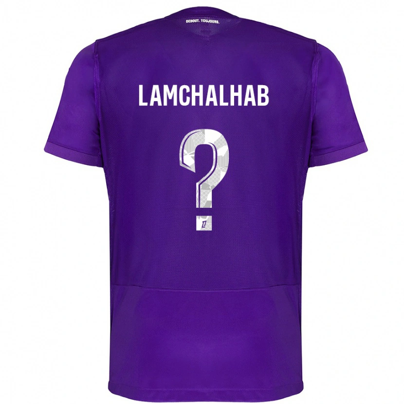 Danxen Donna Maglia Merwan Lamchalhab #0 Viola Bianco Kit Gara Home 2024/25 Maglietta