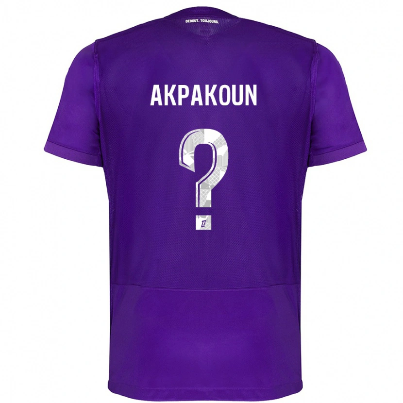 Danxen Donna Maglia Noé Akpakoun #0 Viola Bianco Kit Gara Home 2024/25 Maglietta