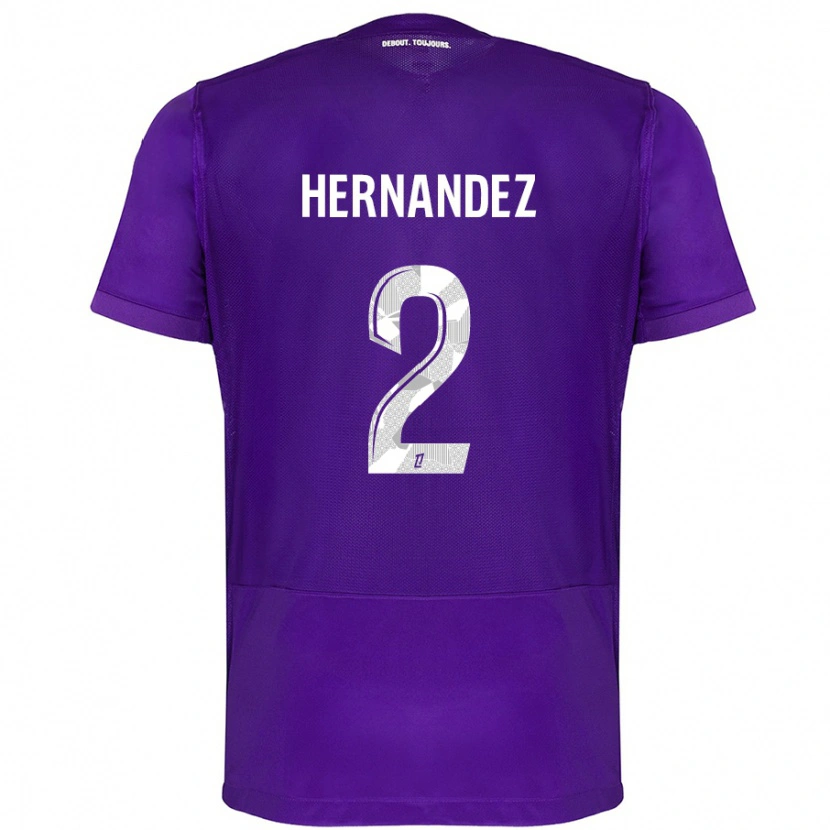 Danxen Donna Maglia Lucie Hernandez #2 Viola Bianco Kit Gara Home 2024/25 Maglietta