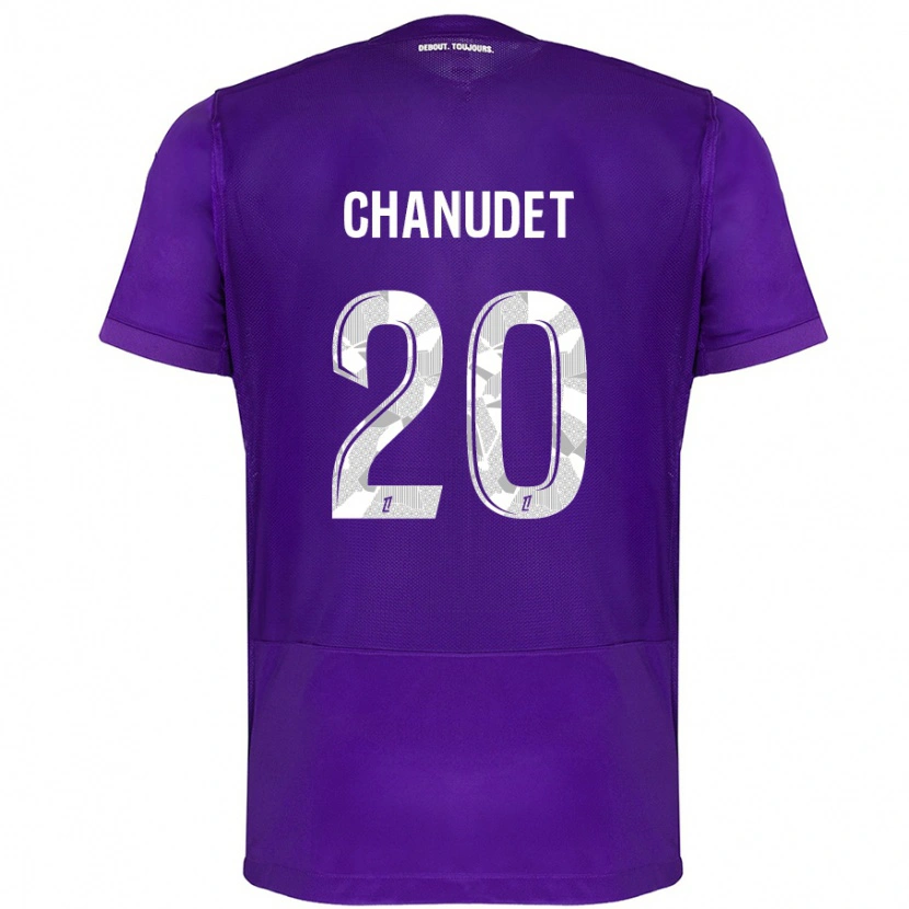 Danxen Donna Maglia Coralie Chanudet #20 Viola Bianco Kit Gara Home 2024/25 Maglietta