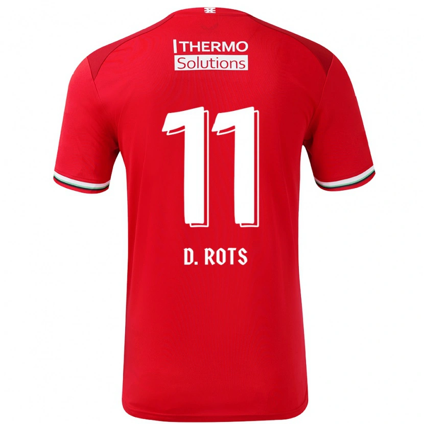 Danxen Donna Maglia Daan Rots #11 Rosso Bianco Kit Gara Home 2024/25 Maglietta