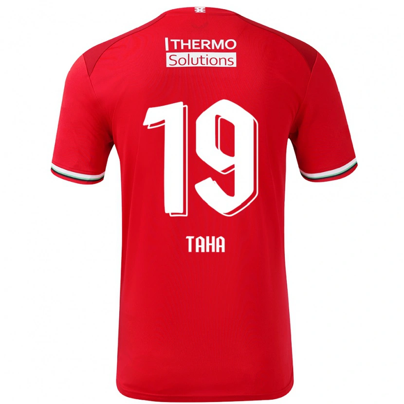 Danxen Donna Maglia Younes Taha #19 Rosso Bianco Kit Gara Home 2024/25 Maglietta