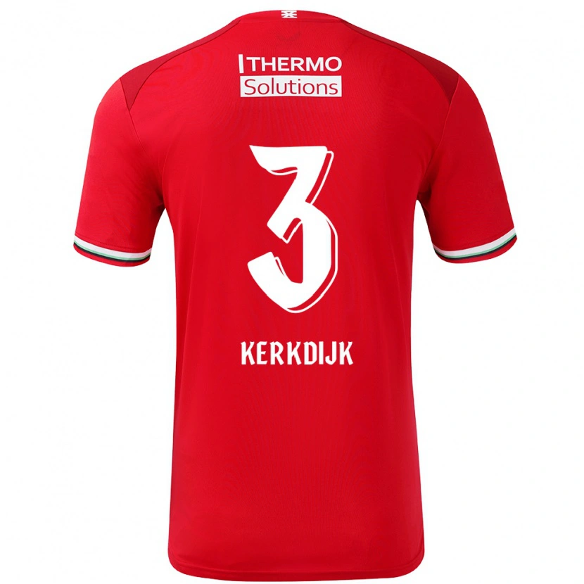 Danxen Donna Maglia Danique Kerkdijk #3 Rosso Bianco Kit Gara Home 2024/25 Maglietta
