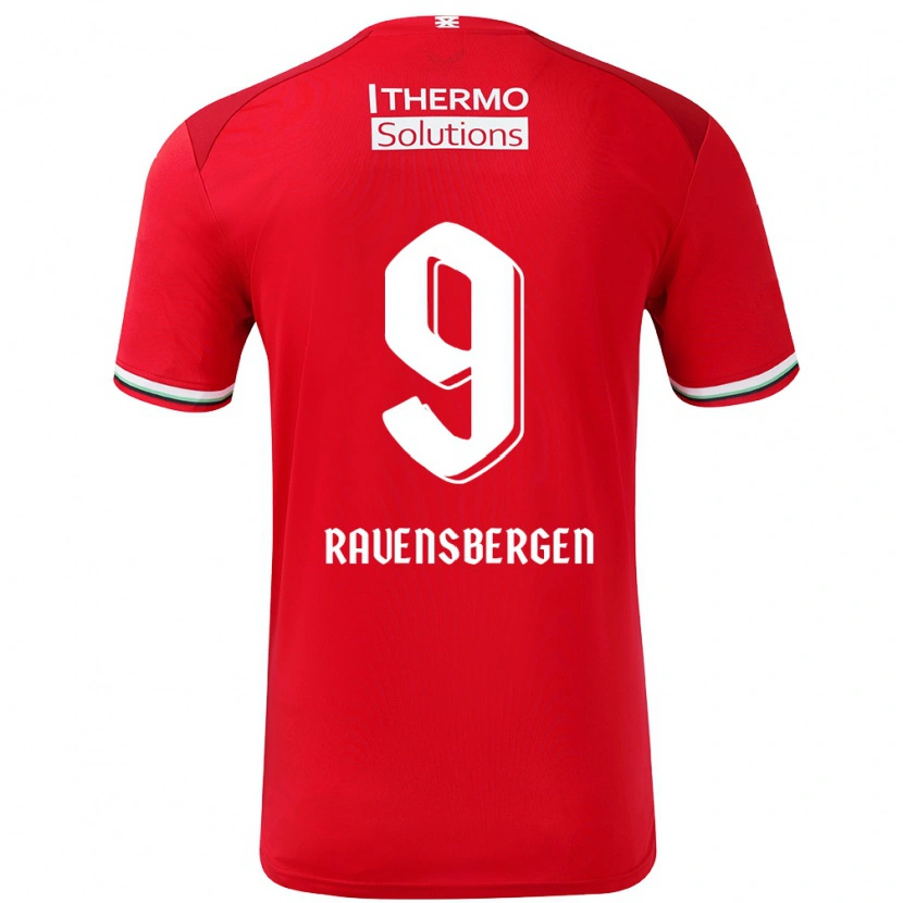 Danxen Donna Maglia Jaimy Ravensbergen #9 Rosso Bianco Kit Gara Home 2024/25 Maglietta